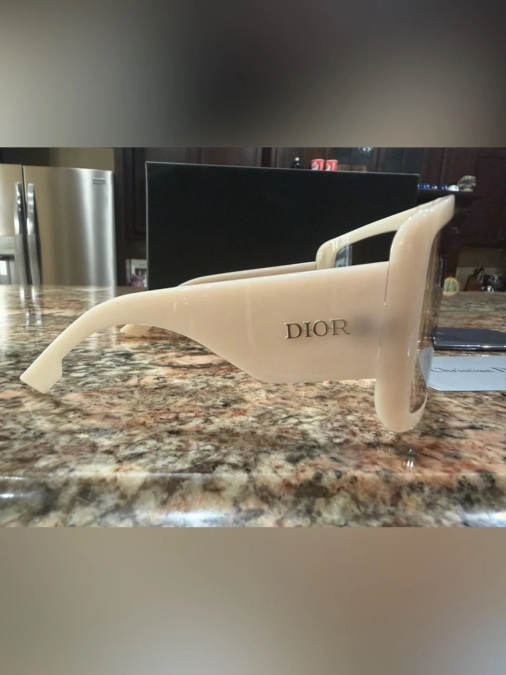 Dior Light Pink Oversized Shield Sunglasses By John Galliano